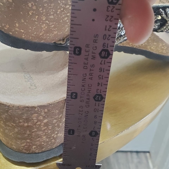 🌴Croft & Barrow Women's Cork Wedge Bead Thong Sandals Size 7.5M - Picture 7 of 8